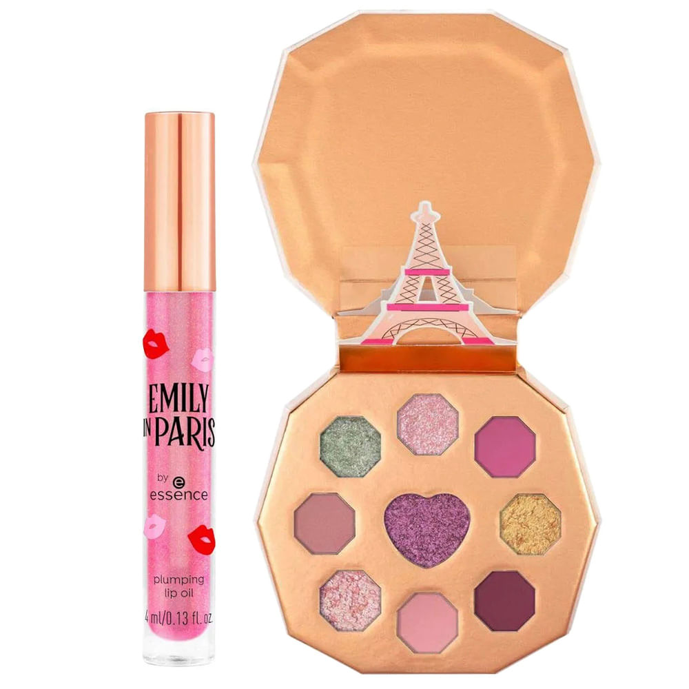 Encontraproduto.com.br - Emily In Paris by Essence Kit - Gloss Labial + Paleta de Sombras