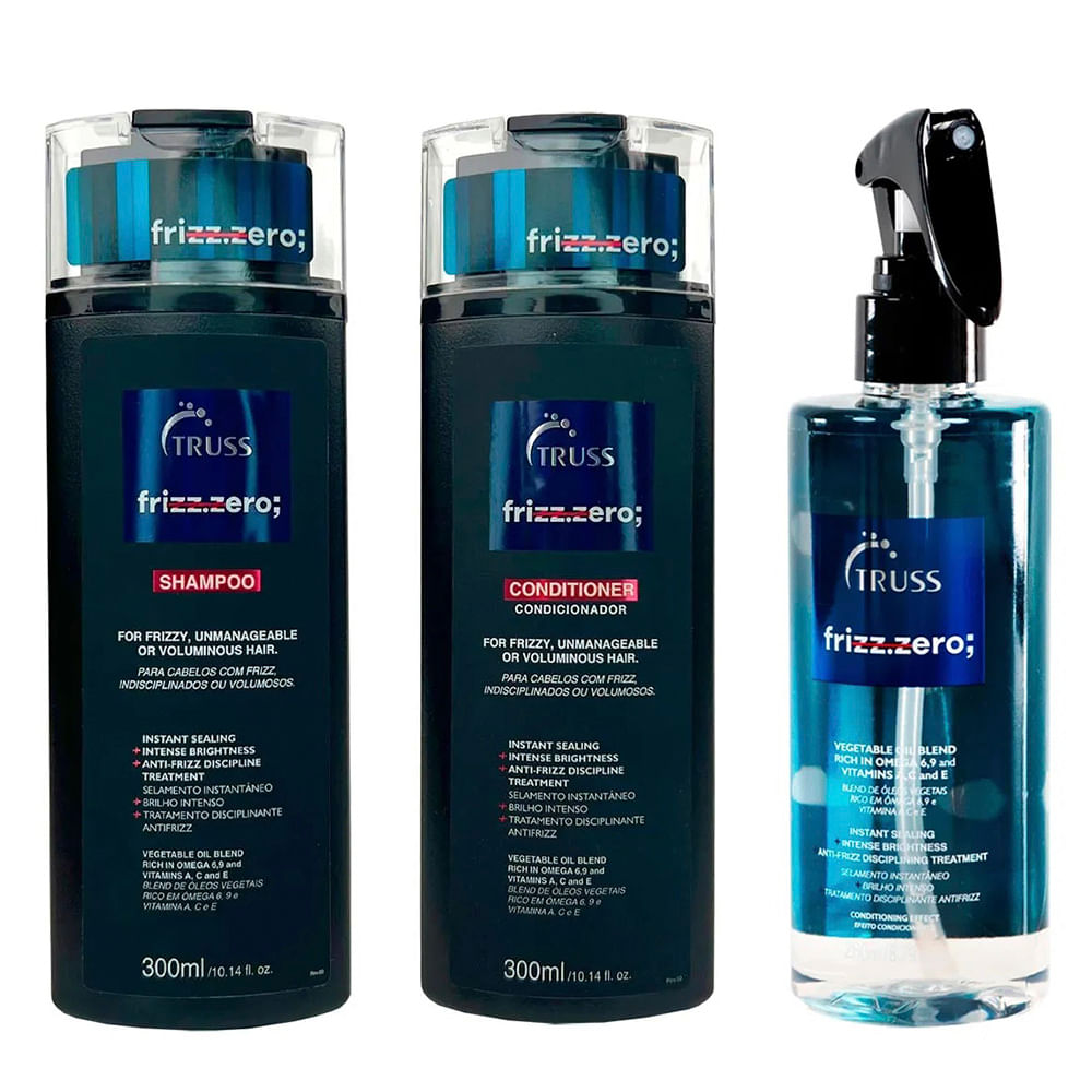 Truss Frizz Zero Kit - Tratamento Disciplinante + Shampoo + Condicionador