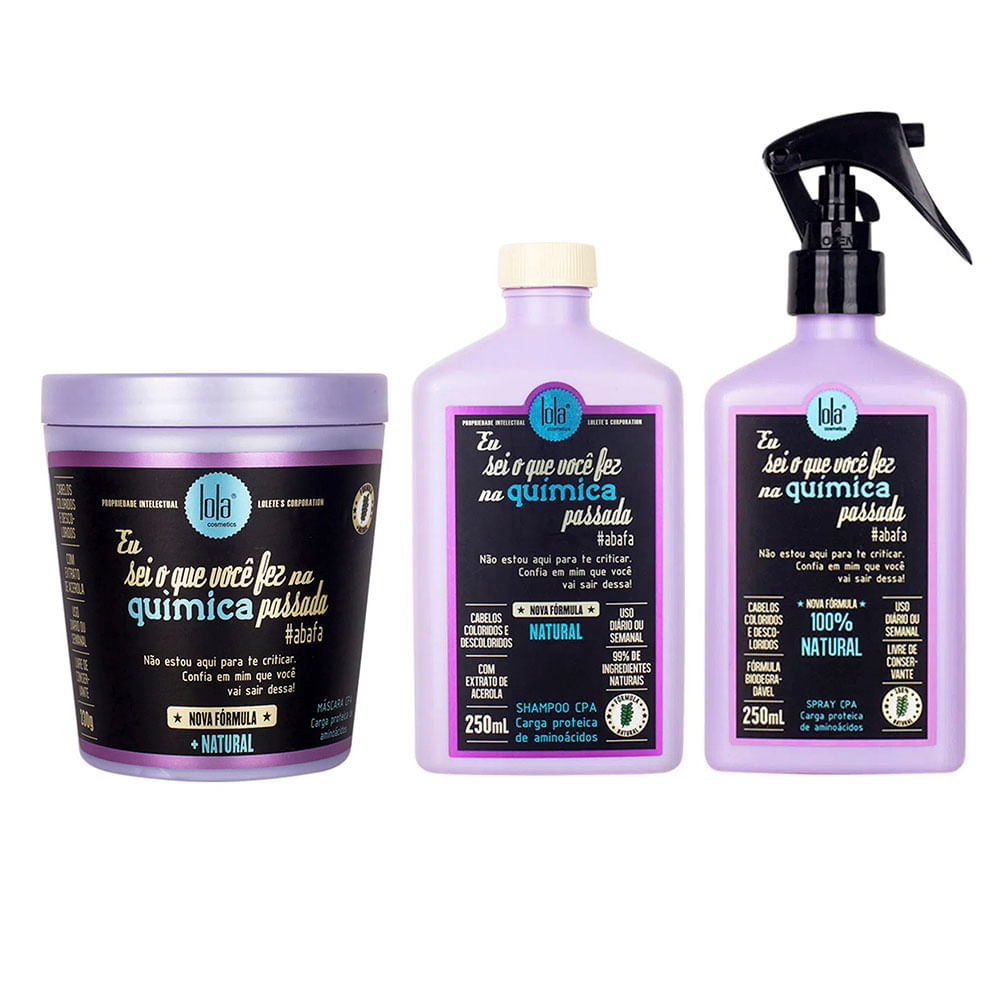 Lola Cosmetics Eu Sei o Que Você Fez na Química Passada Kit - Máscara Capilar + Tratamento + Shampoo