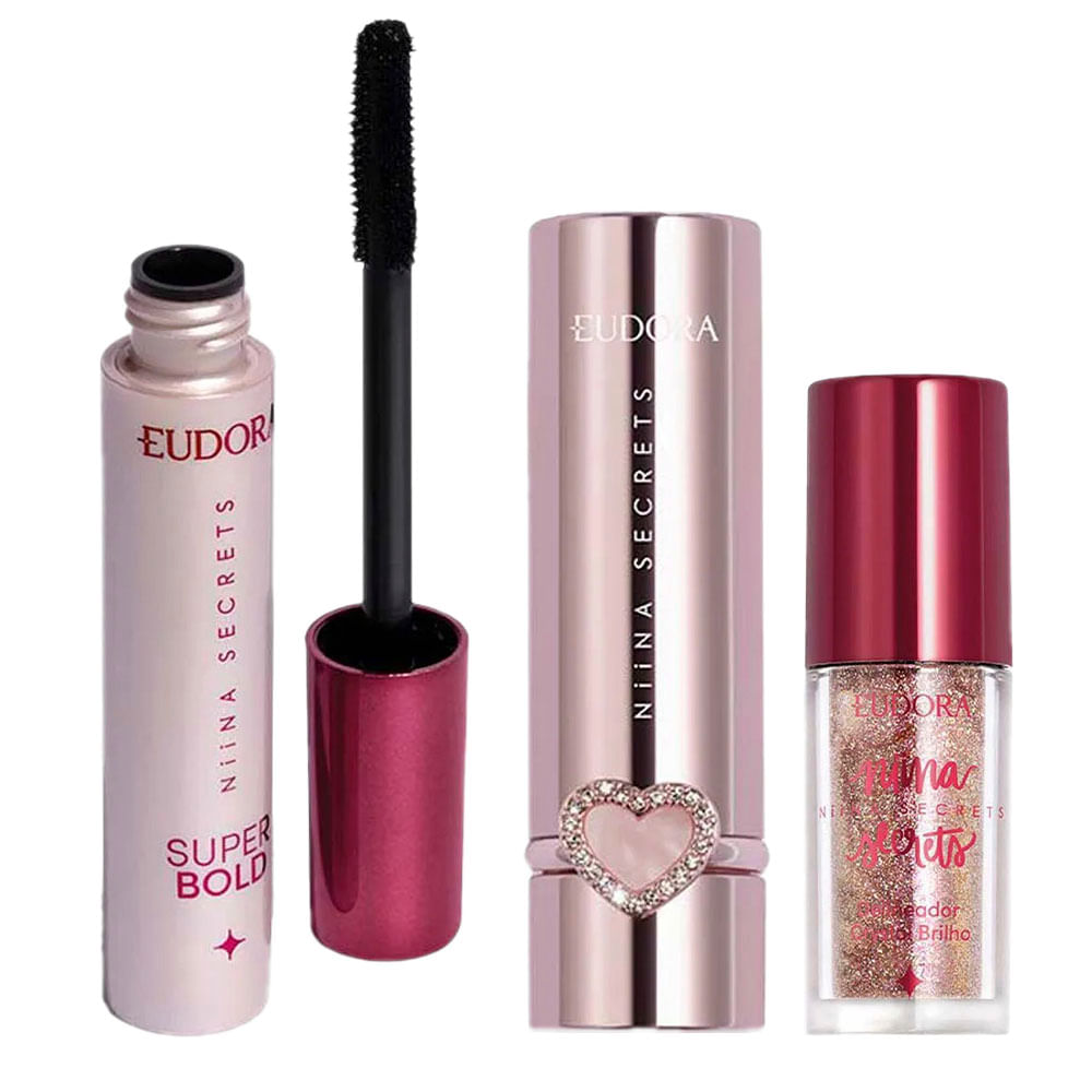 Niina Secrets by Eudora Kit - Máscara de Cílios + Delineador + Batom Cremoso