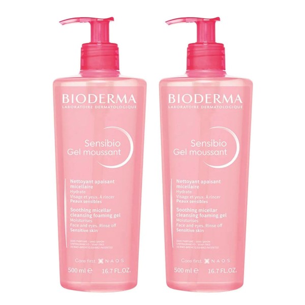 Encontraproduto.com.br - Bioderma Sensibio Gel Moussant Kit com 2 unidades de 500ml