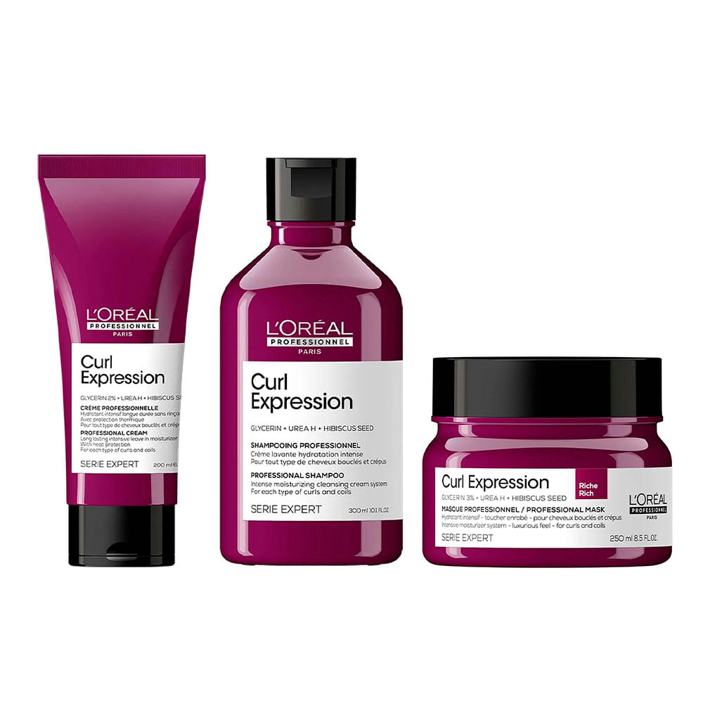 L’Oréal Professionnel Curl Expression Serie Exper Kit – Shampoo + Máscara + Leave-in