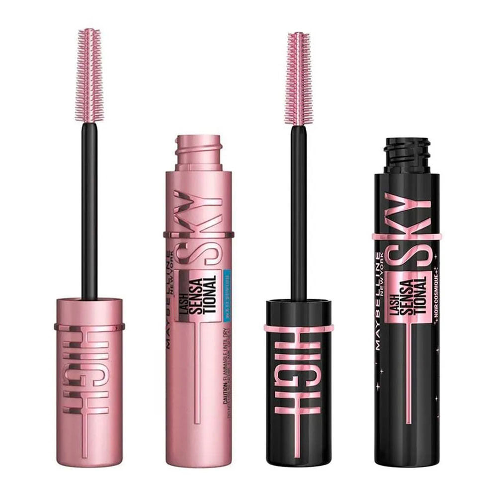 Maybelline NY Lash Sensational Sky High Kit - Máscara de Cílios À Prova DÁgua + Máscara de Cílios Cosmic Black Lavável