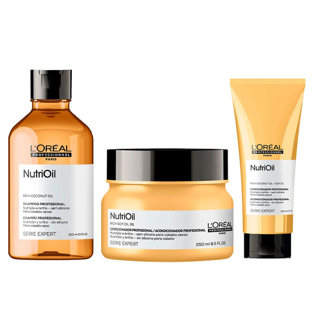 LOréal Professionnel NutriOil Kit – Shampoo + Condicionador + Máscara