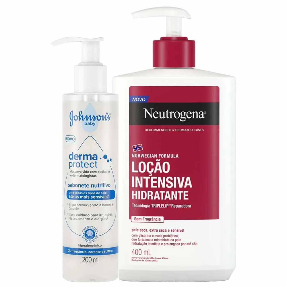 Kit - Hidratante Corporal Neutrogena + Sabonete Nutritivo Johnsons Baby Para Todos os Tipos de Pele
