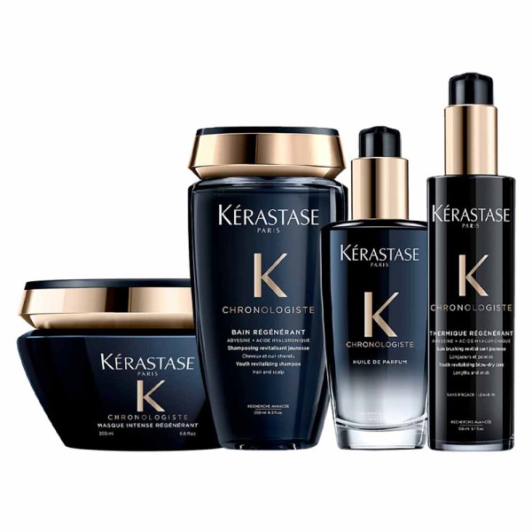 Encontraproduto.com.br - Kérastase Chronologiste Kit - Shampoo + Máscara + Leave-In + Perfume em Óleo