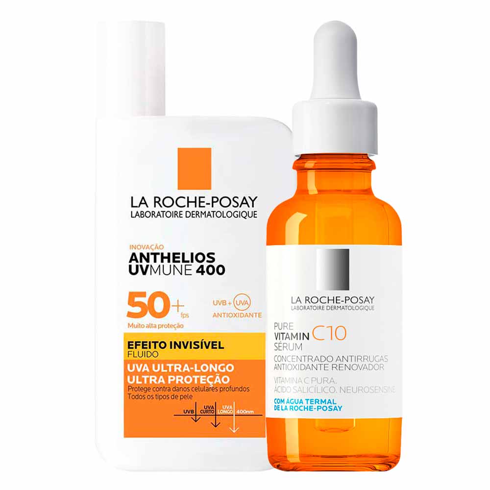 La Roche-Posay Kit - Sérum Facial Anti-Idade + Protetor Solar Facial para Peles Oleosas e Acneicas
