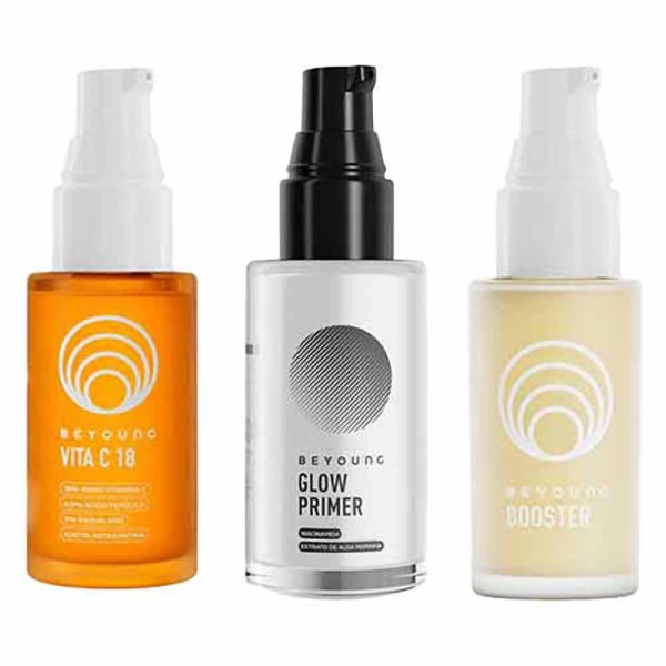 Encontraproduto.com.br - Beyoung Kit - Booster - Primer Pearl - Vita C 18 para Rejuvenescimento Facial