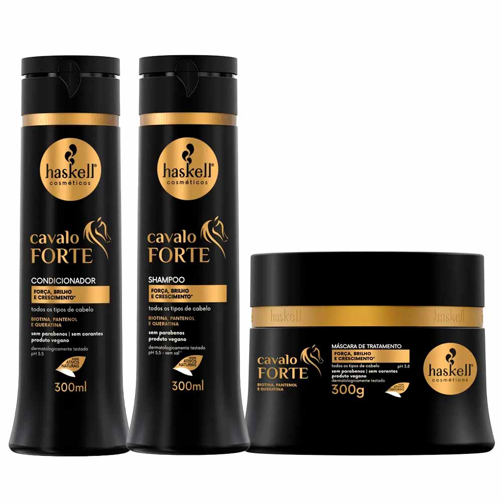 Haskell Cavalo Forte Kit - Shampoo + Condicionador + Máscara