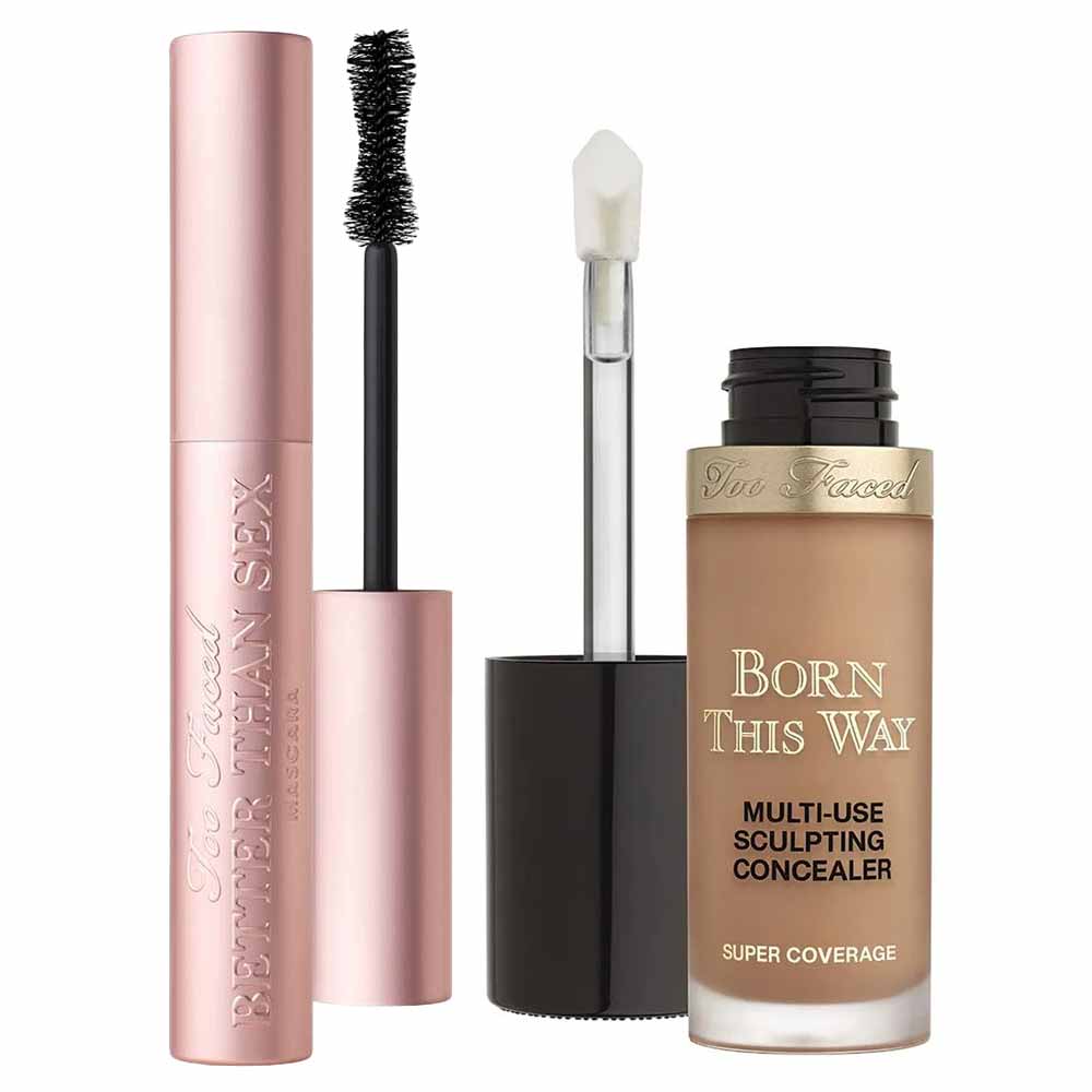 Too Faced Kit - Máscara de Cílios + Corretivo Líquido Chestnut