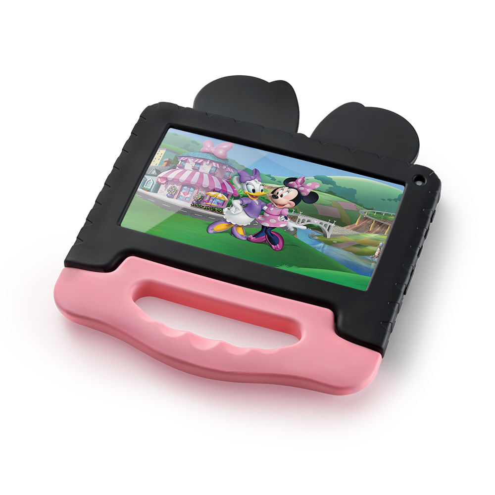 Encontraproduto.com.br - Tablet Infantil Minnie Controle Parental 32GB + Tela 7 pol + Case + Android 11 Quad Core - Preto - Multi - NB368OUT [Reembalado]
