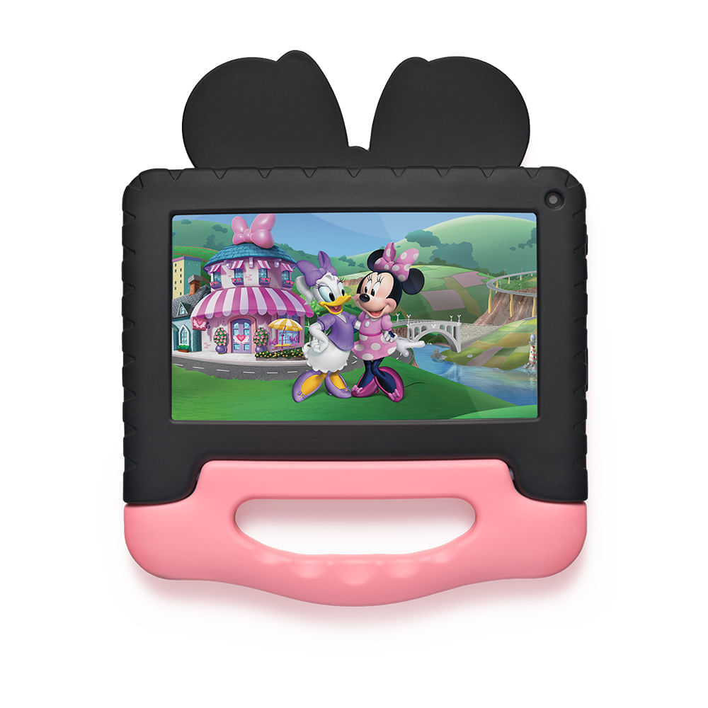 Encontraproduto.com.br - Tablet Infantil Minnie Controle Parental 32GB + Tela 7 pol + Case + Android 11 Quad Core - Preto - Multi - NB368OUT [Reembalado]