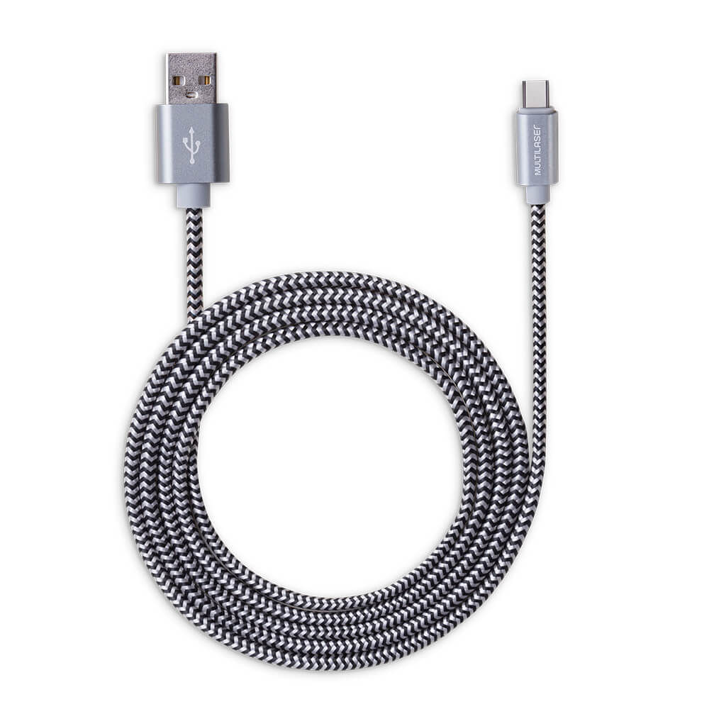 Cabo Usb Type C Preto 1,5M Nylon - WI345OUT [Reembalado]