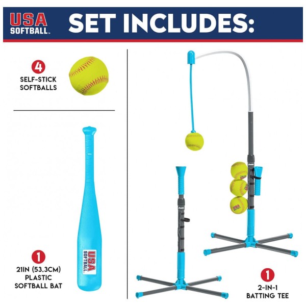 Encontraproduto.com.br - Kit de Rebatidas de Beisebol, Softbol e TeeBol para Meninos e Meninas, Franklin Sports,Azul e Verde