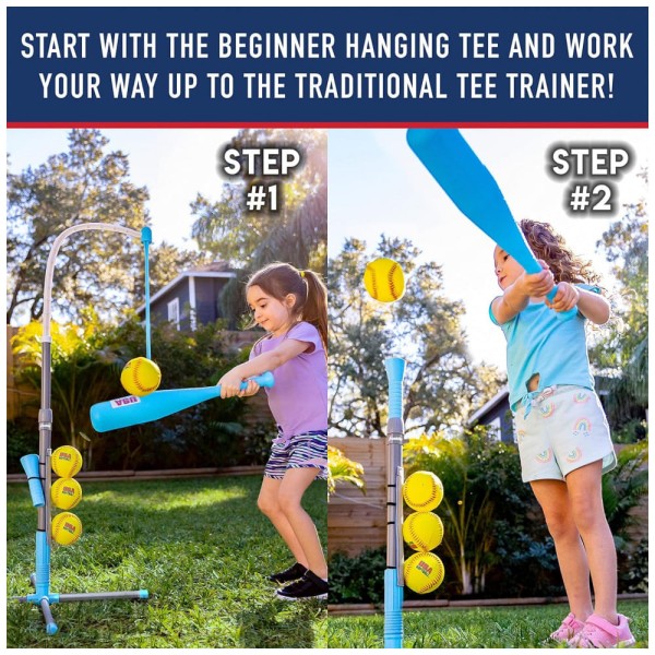 Encontraproduto.com.br - Kit de Rebatidas de Beisebol, Softbol e TeeBol para Meninos e Meninas, Franklin Sports,Azul e Verde