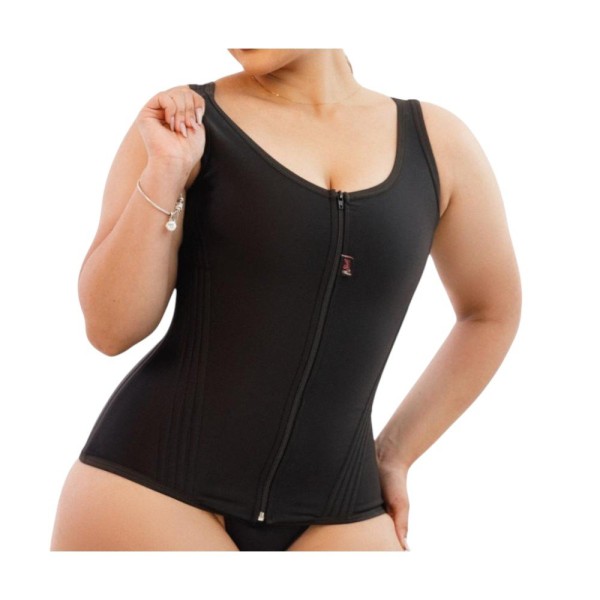 Encontraproduto.com.br - Camiseta Modeladora XG Sheila Cintas Com Ziper Preto (MP)