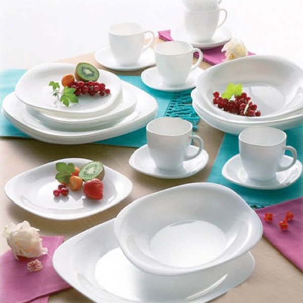 Encontraproduto.com.br - Prato de sobremesa em vidro Luminarc Carine 19cm branco
