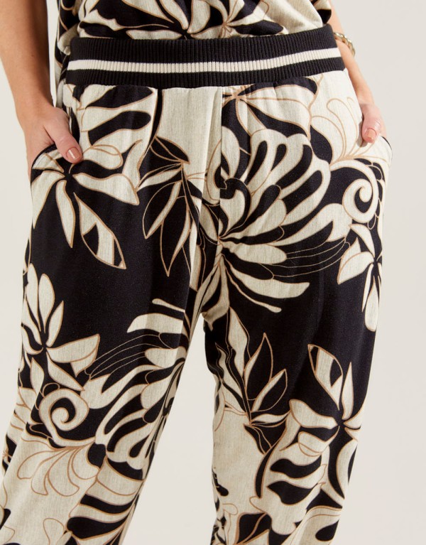Encontraproduto.com.br - Calça Jogger Estampada Grace Preto Zinzane