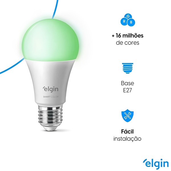 Encontraproduto.com.br - Lâmpada Smart Color Elgin Bulbo LED A60 BI 10W (MP)