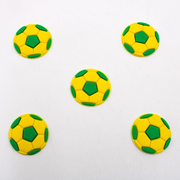 APLIQUE BOLA DE FUTEBOL 25MM EMBORRACHADO COM 05 PEÇAS