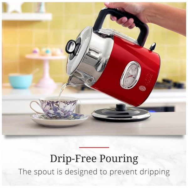 Encontraproduto.com.br - Chaleira Elétrica, 1.7L, Aço Inoxidável, 110v, RUSSELL HOBBS KE5550RDR, Vermelho