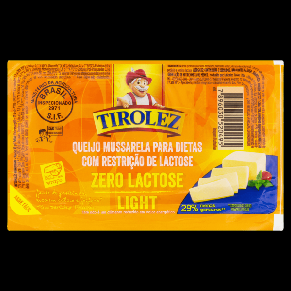 Encontraproduto.com.br - Queijo Mussarela Light Zero Lactose Tirolez Kg