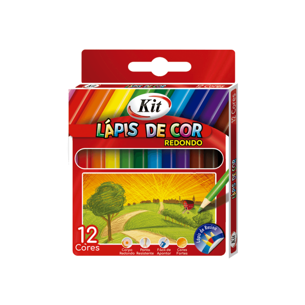 Encontraproduto.com.br - LAPIS DE COR MEIO 12 CORES KIT