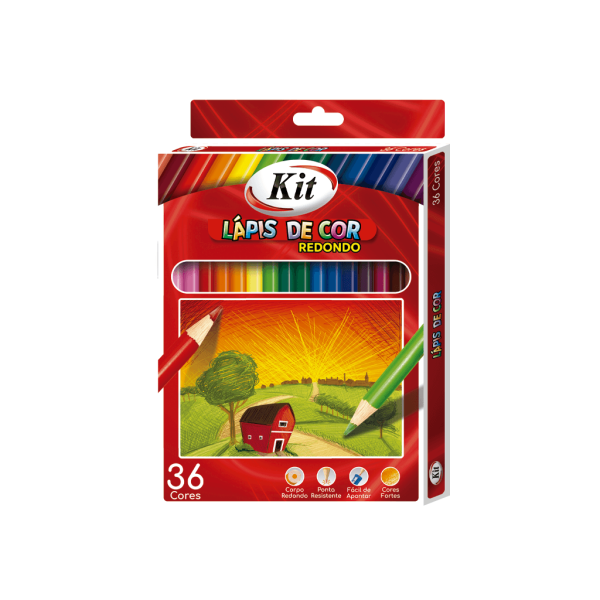Encontraproduto.com.br - LAPIS DE COR INTEIRO 36 CORES KIT