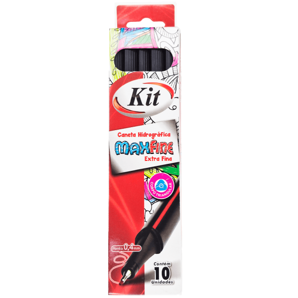 CANETA KIT MAX FINE 0.4MM PRETO