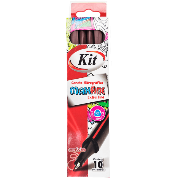 CANETA KIT MAX FINE 0.4MM MARROM