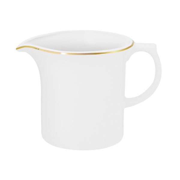 Encontraproduto.com.br - Leiteira de Porcelana Branca com Filete Ouro Sofia Oxford - 600 ml