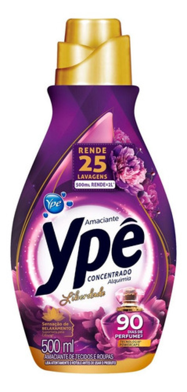 Amaciante Ypê Concentrado Liberdade 500ml Embalagem Com 12 Unidades