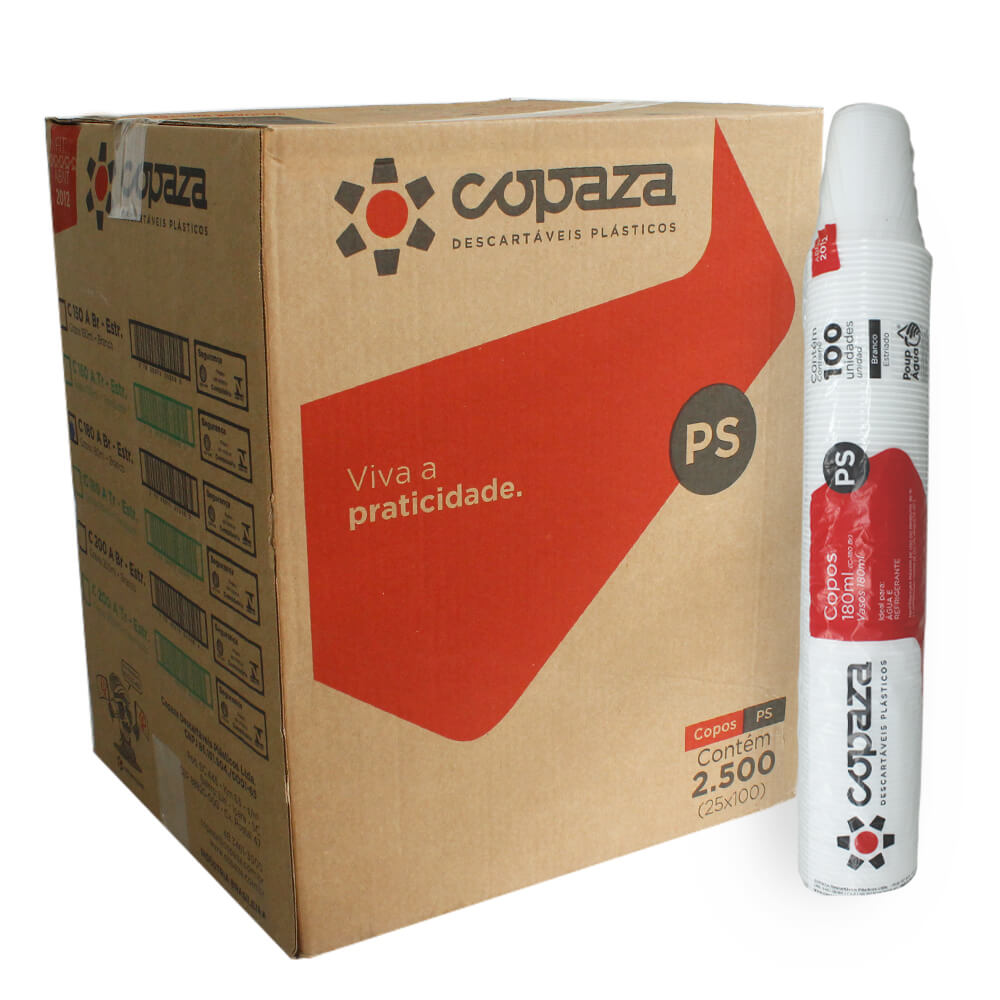 Copo de Agua Copaza C-180 Caixa com 2500 Unidades de 180ML