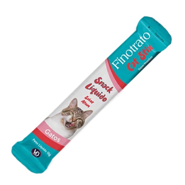 Encontraproduto.com.br - Petisco Úmido Finotrato Cat Stix Atum Gatos 15g - 1 Un.