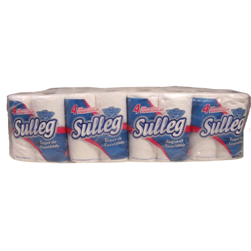 Encontraproduto.com.br - Papel Higiênico Folha Simples Neutro Sulleg 30m Fardo c/ 64 Rolos (16x4)