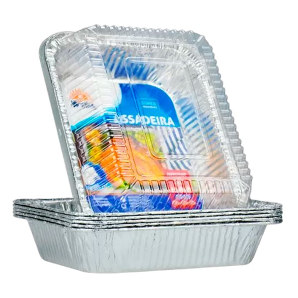 Bandeja de Alumínio Com Tampa PET 7L 6 Unidades D70FS-6 WYDA