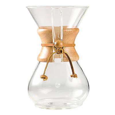 Encontraproduto.com.br - Coador Chemex com Colar de Madeira 6 Xícaras
