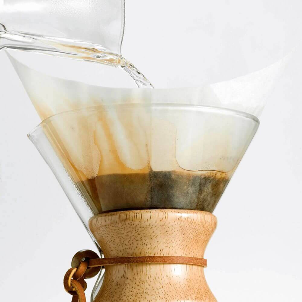 Encontraproduto.com.br - Coador Chemex com Colar de Madeira 6 Xícaras