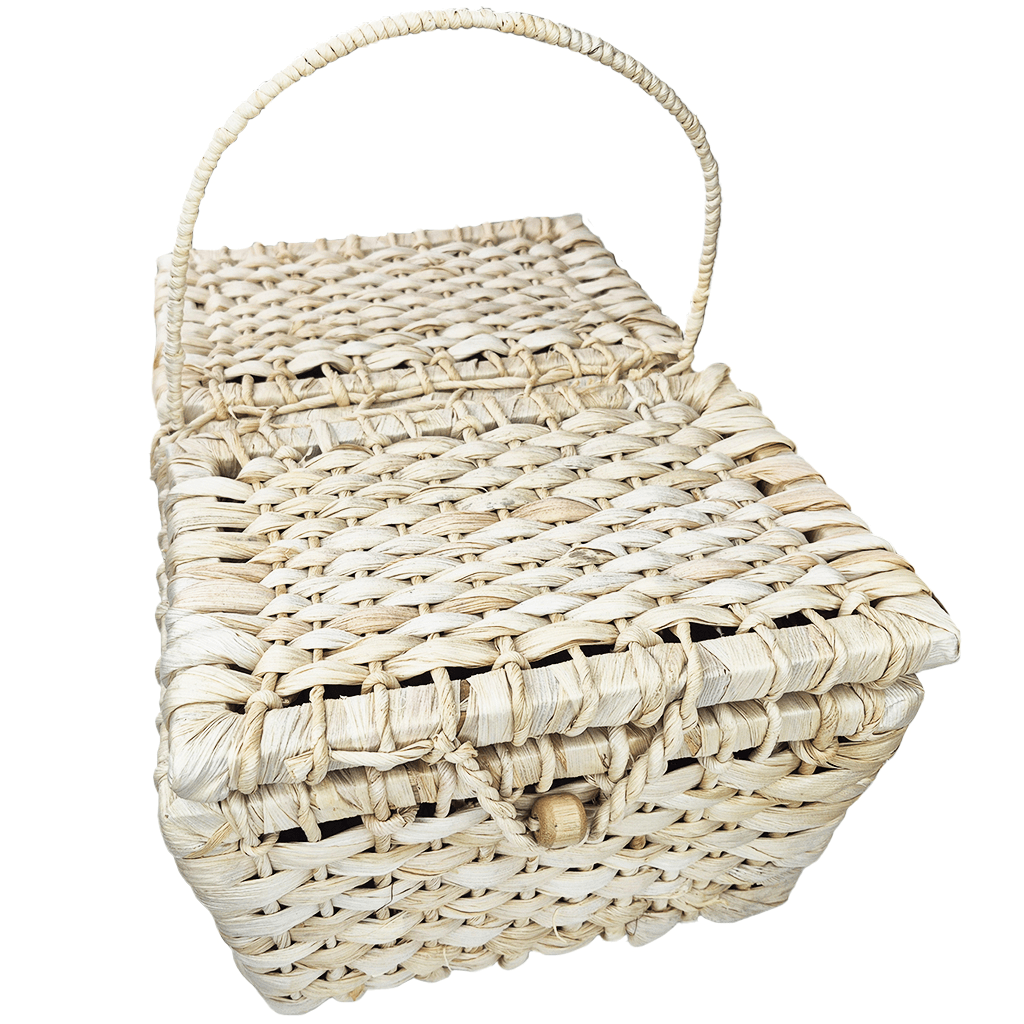 Encontraproduto.com.br - CESTA PALHA PIQUENIQUE M 40X26X18CM REF.02-18