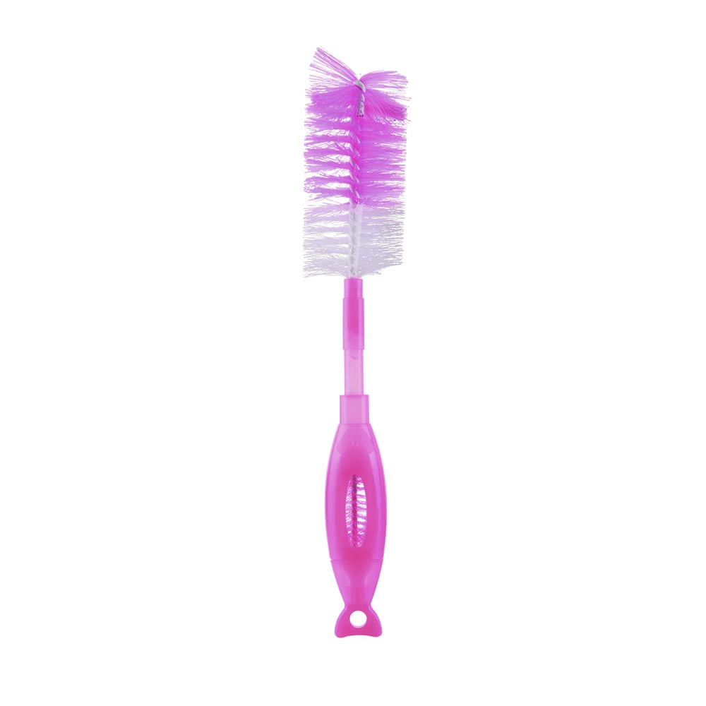 Escova Limpa Mamadeira e Bico Soft Clean 2 em 1 Rosa Multikids Baby - BB159OUT [Reembalado]