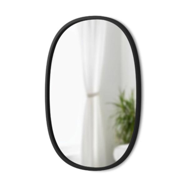Encontraproduto.com.br - Espelho de parede oval Umbra Hub 46x61cm preto