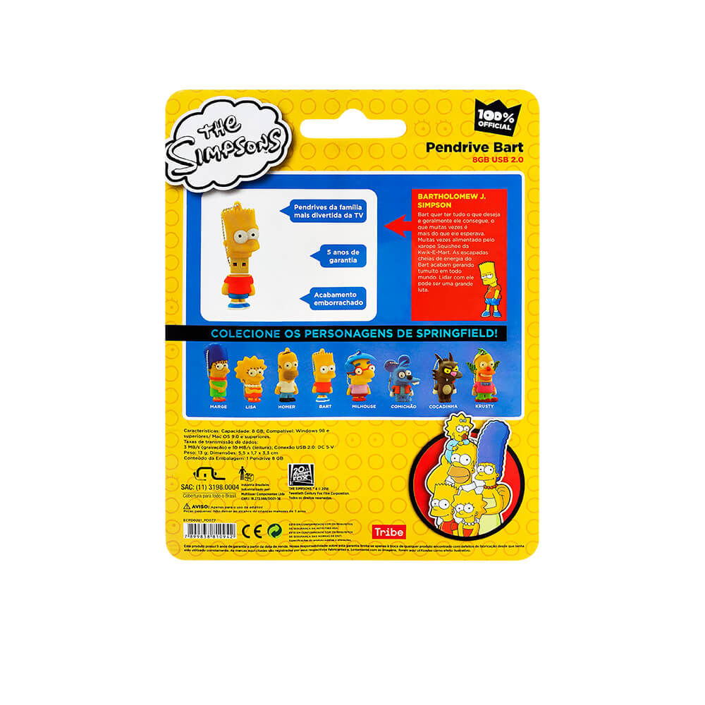 Encontraproduto.com.br - Pendrive Simpsons Bart 8gb Multi - PD071OUT [Reembalado]