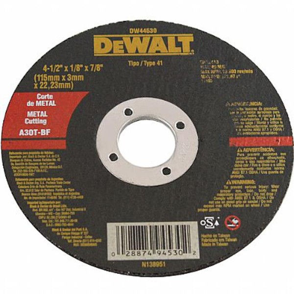 Disco De Corte Para Ferro 4.1/2 X 7/8  - Dw44530 - Dewalt