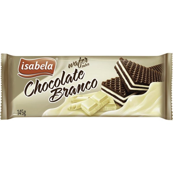 Encontraproduto.com.br - Biscoito Wafer Isabela Chocolate Branco Pacote com 145g