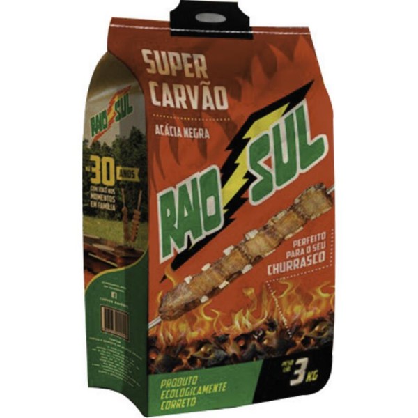 Encontraproduto.com.br - Carvão Vegetal Raio Sul Saco com 3kg