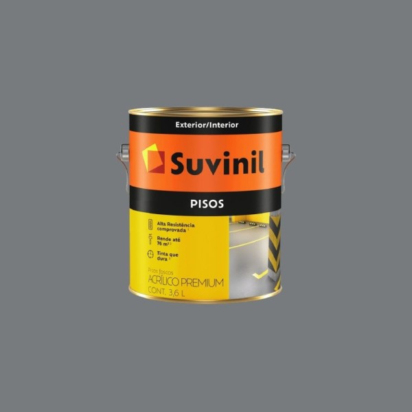 Tinta Acrílica Premium Fosco Para Pisos Cinza 3,6L Suvinil