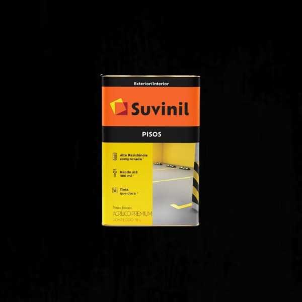 Tinta Acrílica Premium Fosco Para Pisos Preto 18L Suvinil
