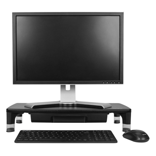Encontraproduto.com.br - Suporte para Monitor com Altura Ajustável e Gaveta Suporta até 15Kgs Preto Targus - AWE804GLOUT [Reembalado]