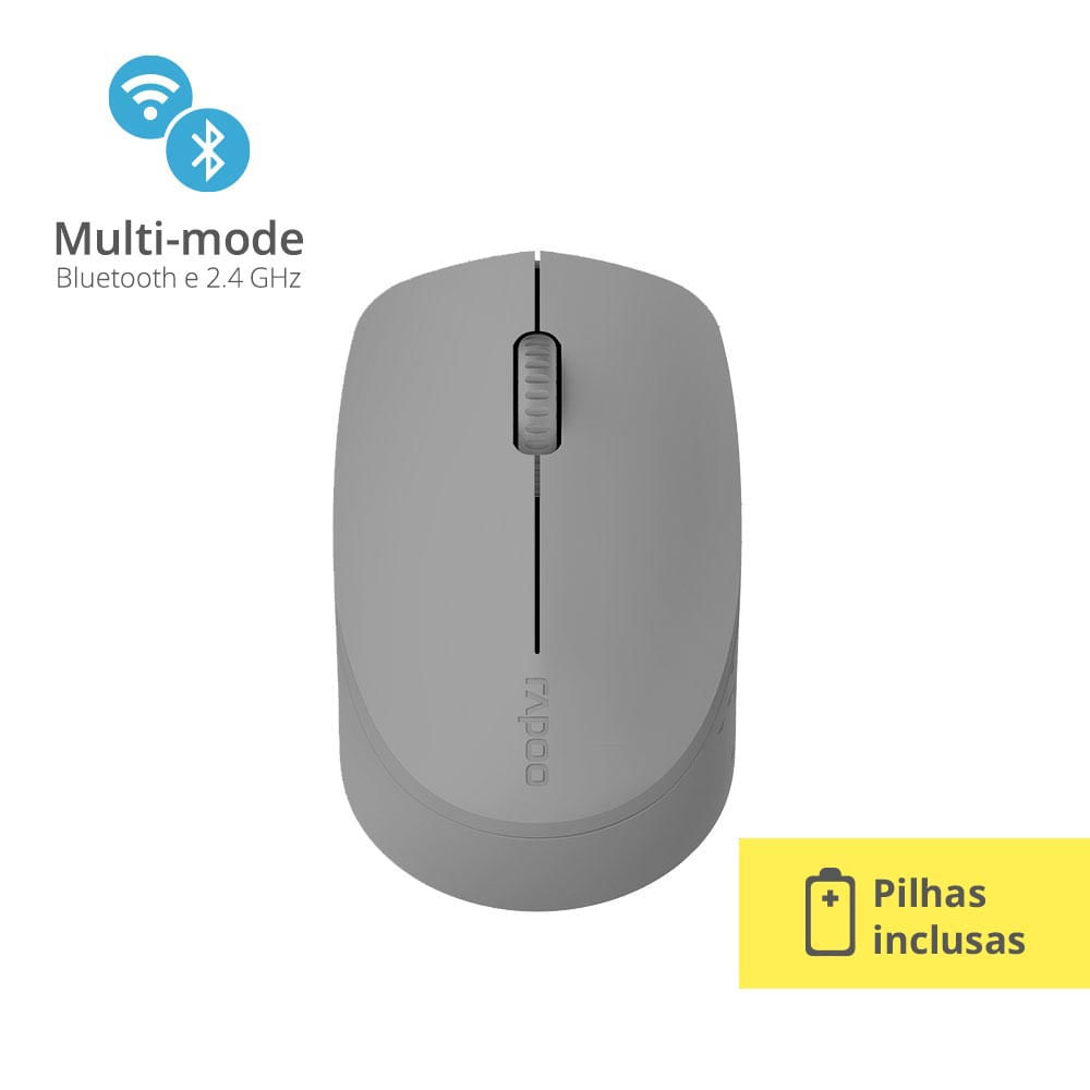 Encontraproduto.com.br - Mouse Rapoo Bluetooth + 2.4 ghz White s/ Fio Pilha Inclusa - RA010OUT [Reembalado]