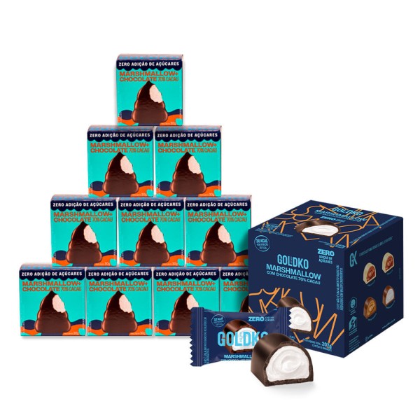 Encontraproduto.com.br - 10 Musas 70% cacau + Caixa de bombom marshmallow 70% cacau zero adição de açúcares